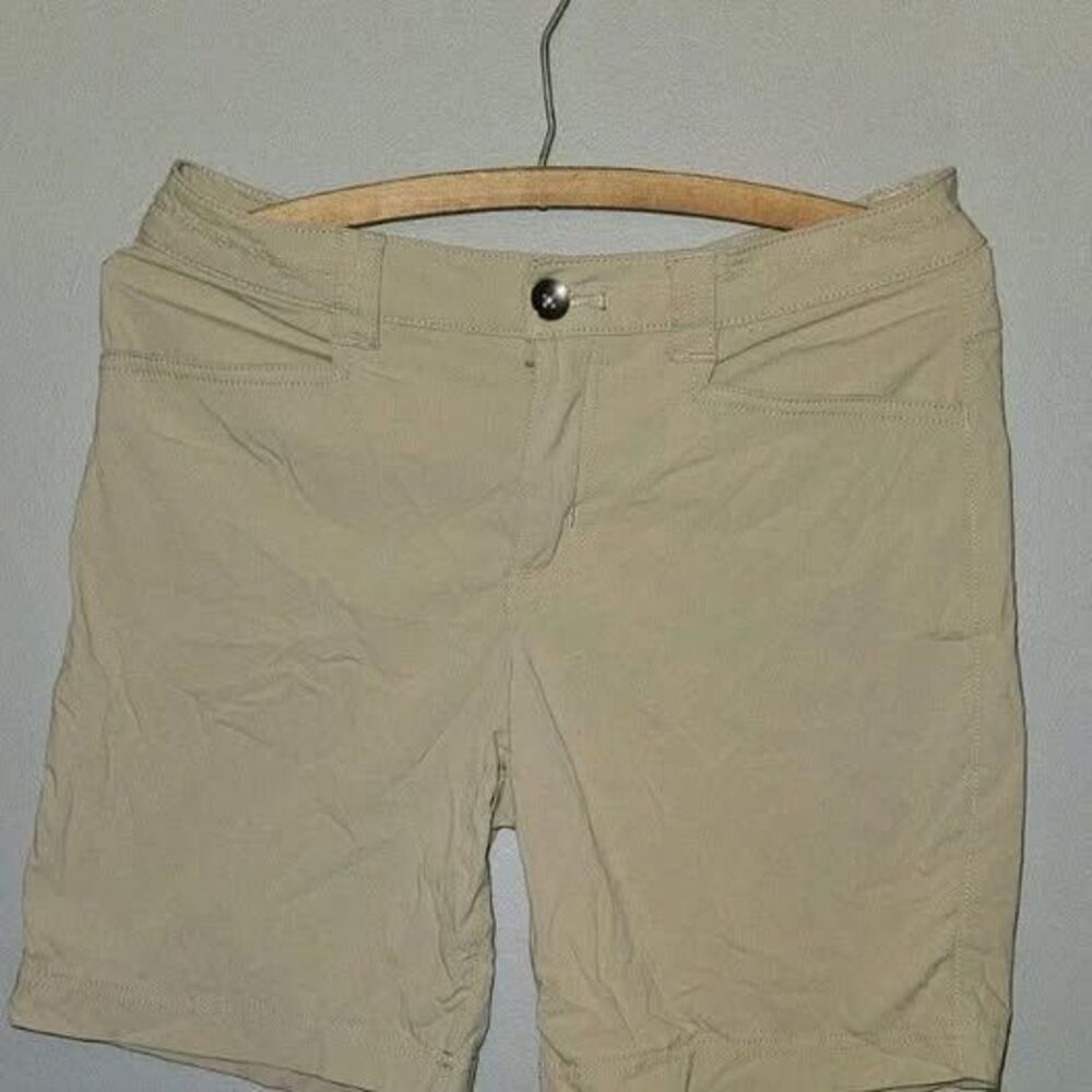 Eddie Bauer Travex Shorts Womens 6 Beige Chino Hiking Camping Outdoor